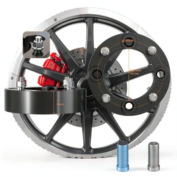 GAsupply ATV Wheel Spacers 4x156mm Black 2 inch-2